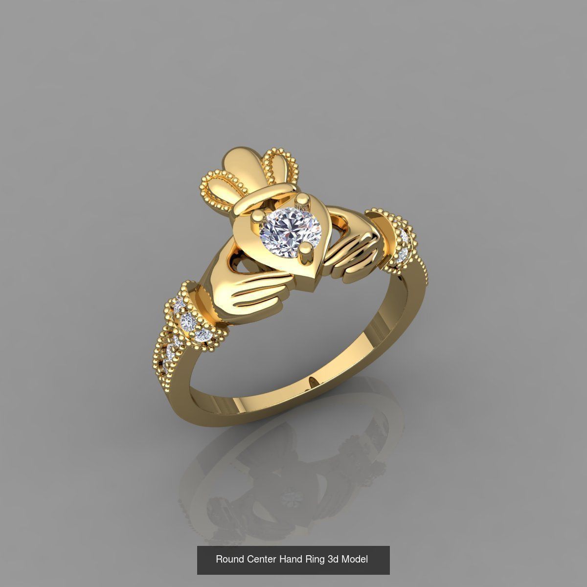 Heart Ring Collection 3d Model and Render Detail _5