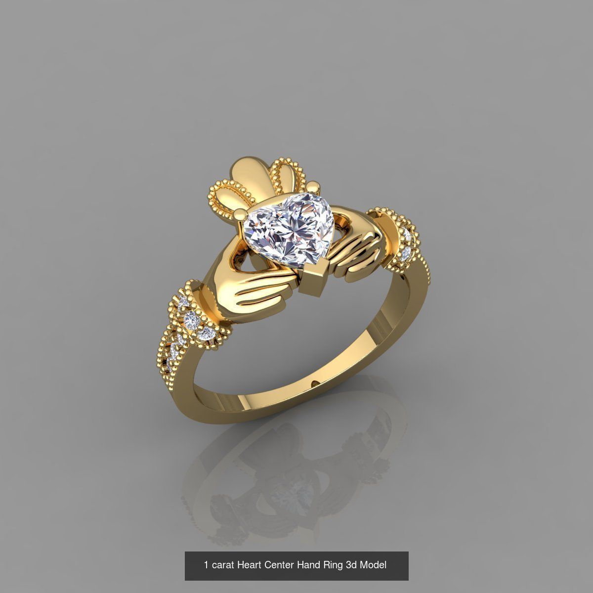 Heart Ring Collection 3d Model and Render Detail _7