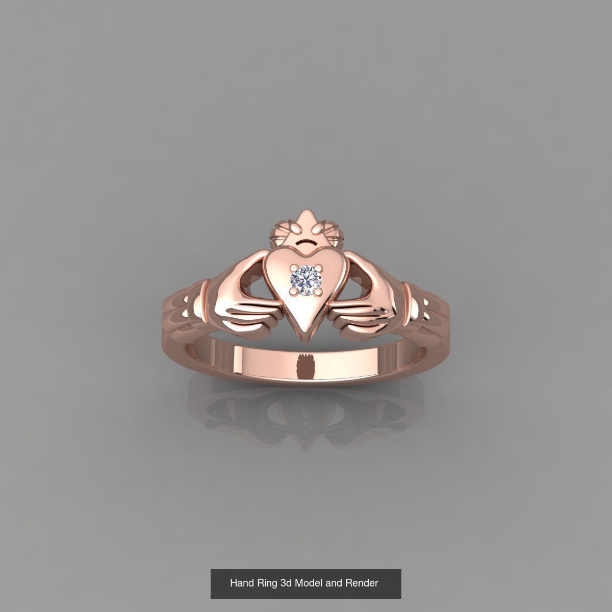 Heart Ring Collection 3d Model and Render Detail _13