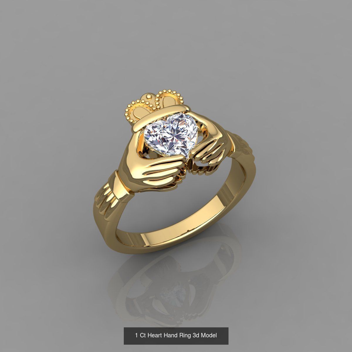 Heart Ring Collection 3d Model and Render Detail _9