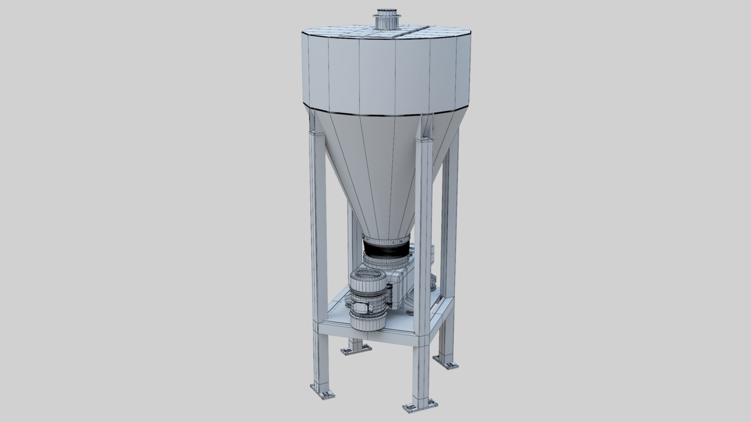 Vibro Feeder - Wheat Grain Flour Milling Machine Low-poly 3D model_47