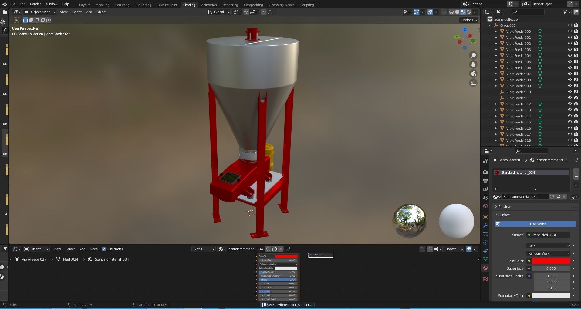 Vibro Feeder - Wheat Grain Flour Milling Machine Low-poly 3D model_17