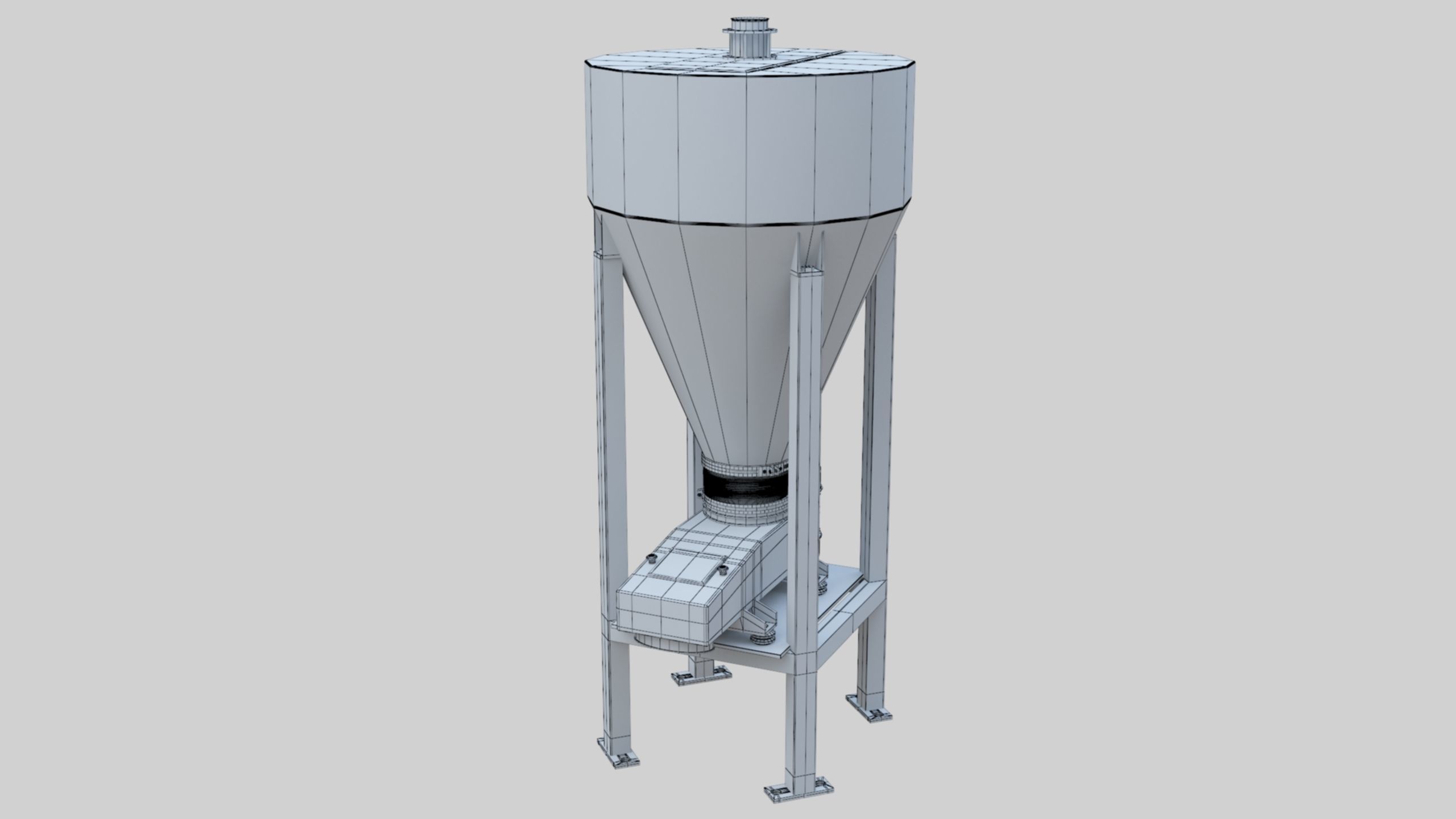 Vibro Feeder - Wheat Grain Flour Milling Machine Low-poly 3D model_36