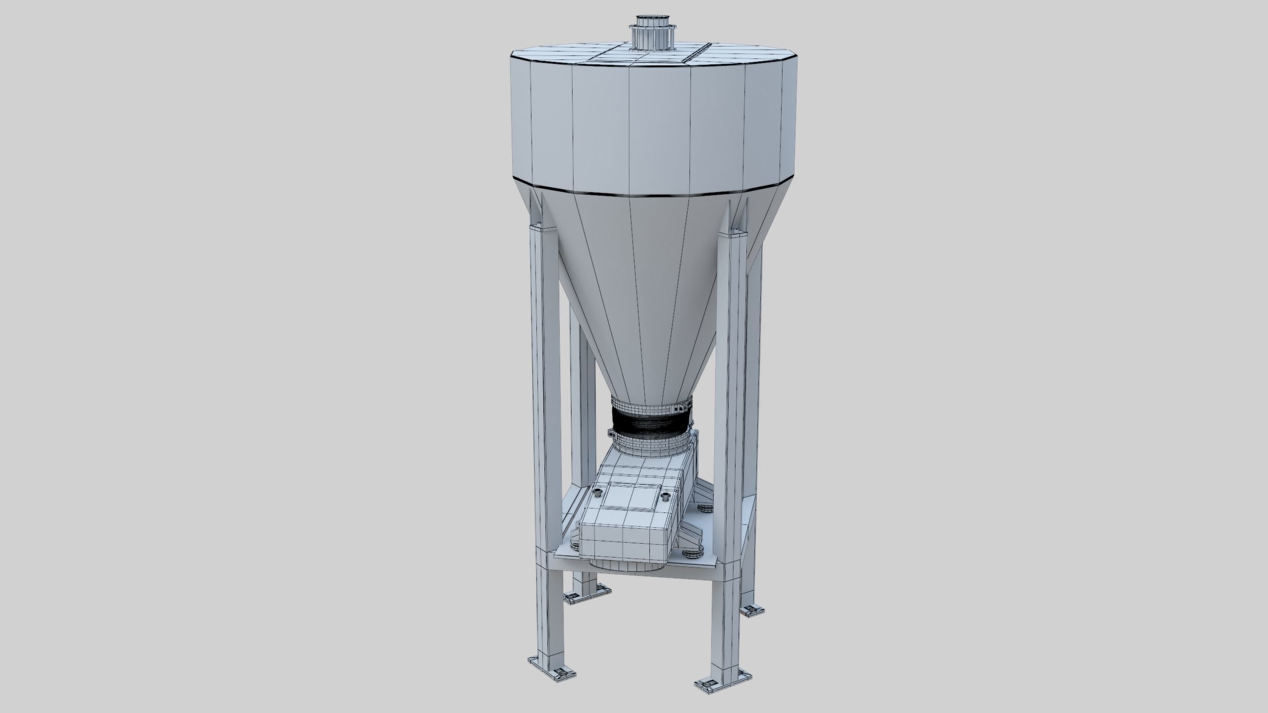 Vibro Feeder - Wheat Grain Flour Milling Machine Low-poly 3D model_9