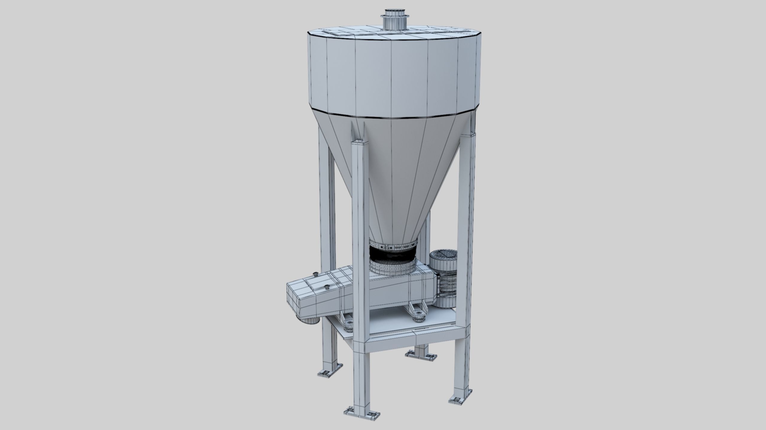 Vibro Feeder - Wheat Grain Flour Milling Machine Low-poly 3D model_41