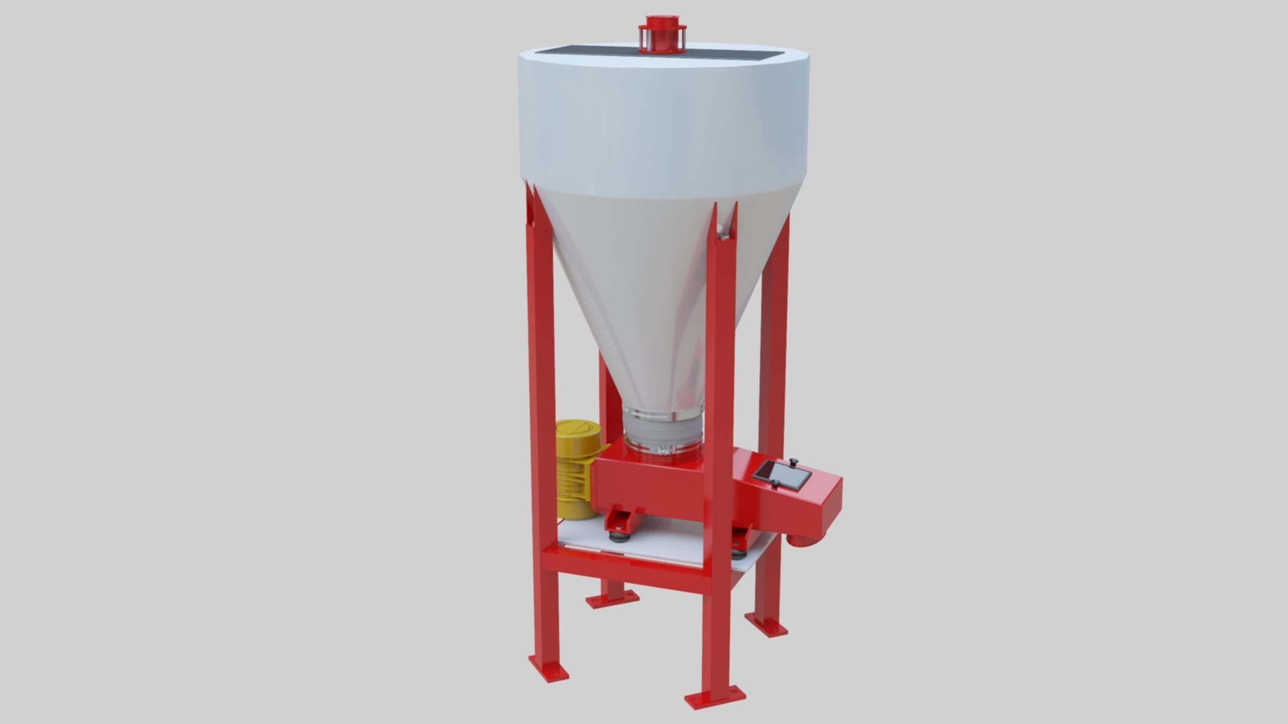 Vibro Feeder - Wheat Grain Flour Milling Machine Low-poly 3D model_4