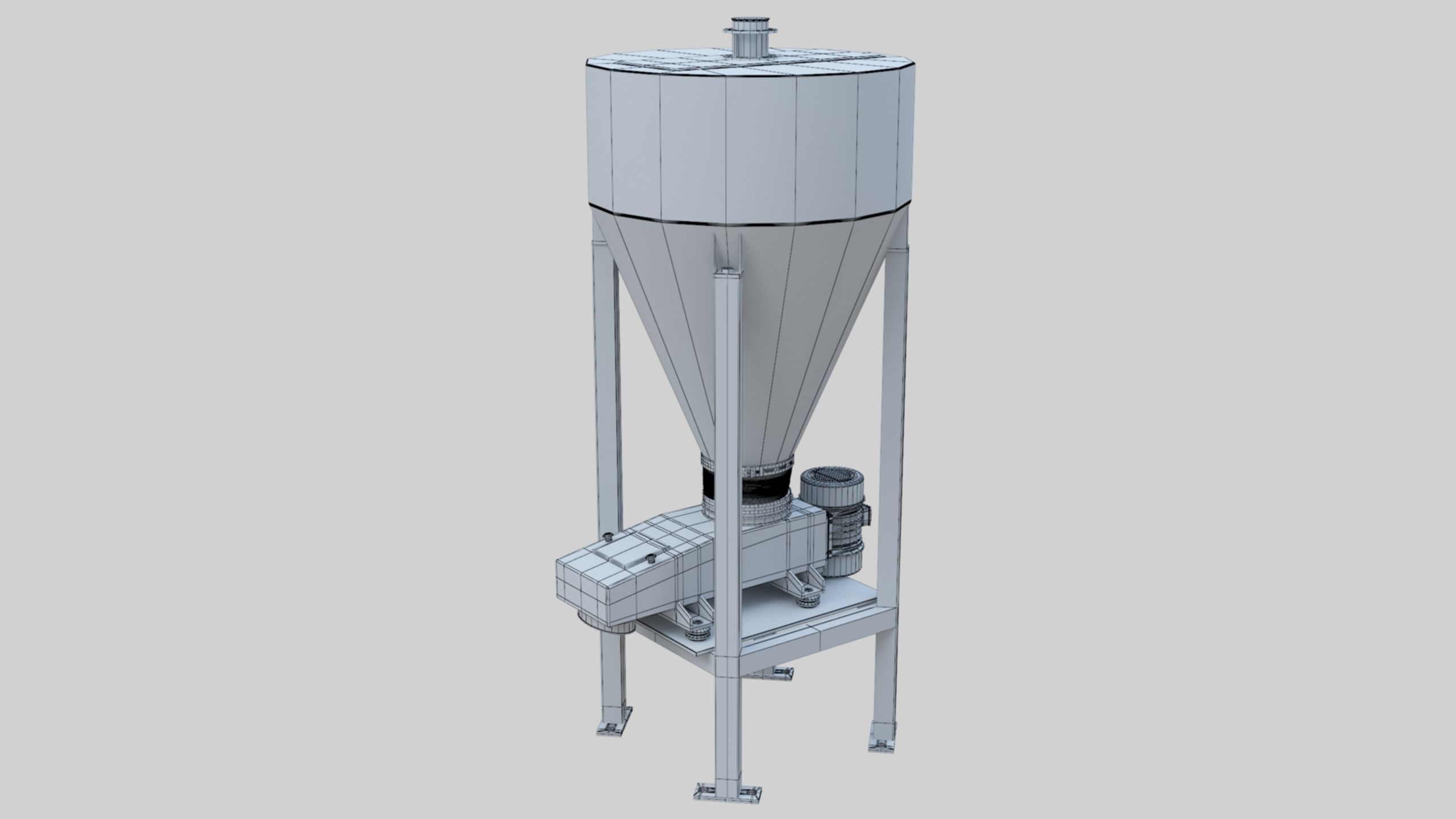 Vibro Feeder - Wheat Grain Flour Milling Machine Low-poly 3D model_44