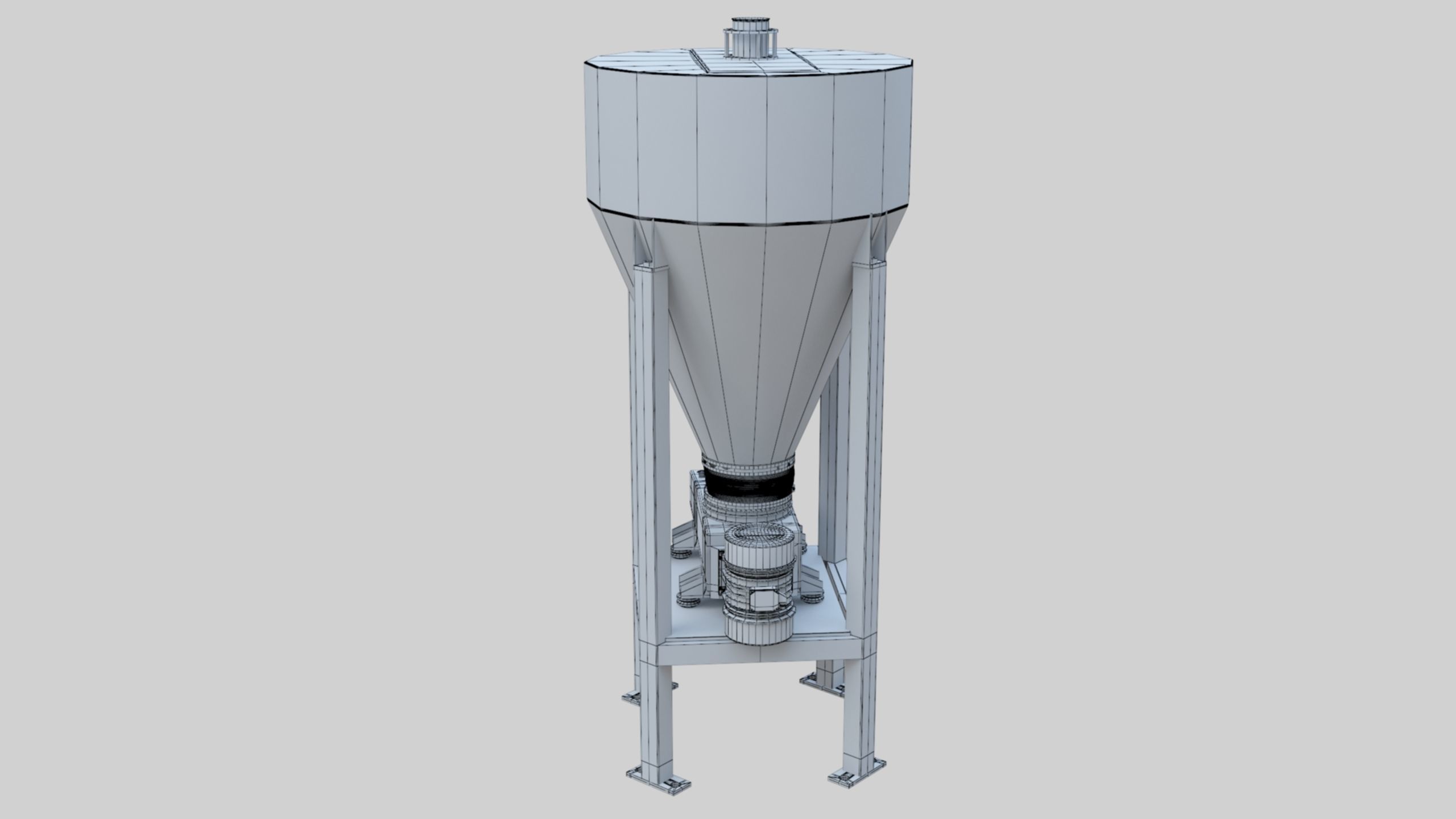Vibro Feeder - Wheat Grain Flour Milling Machine Low-poly 3D model_10