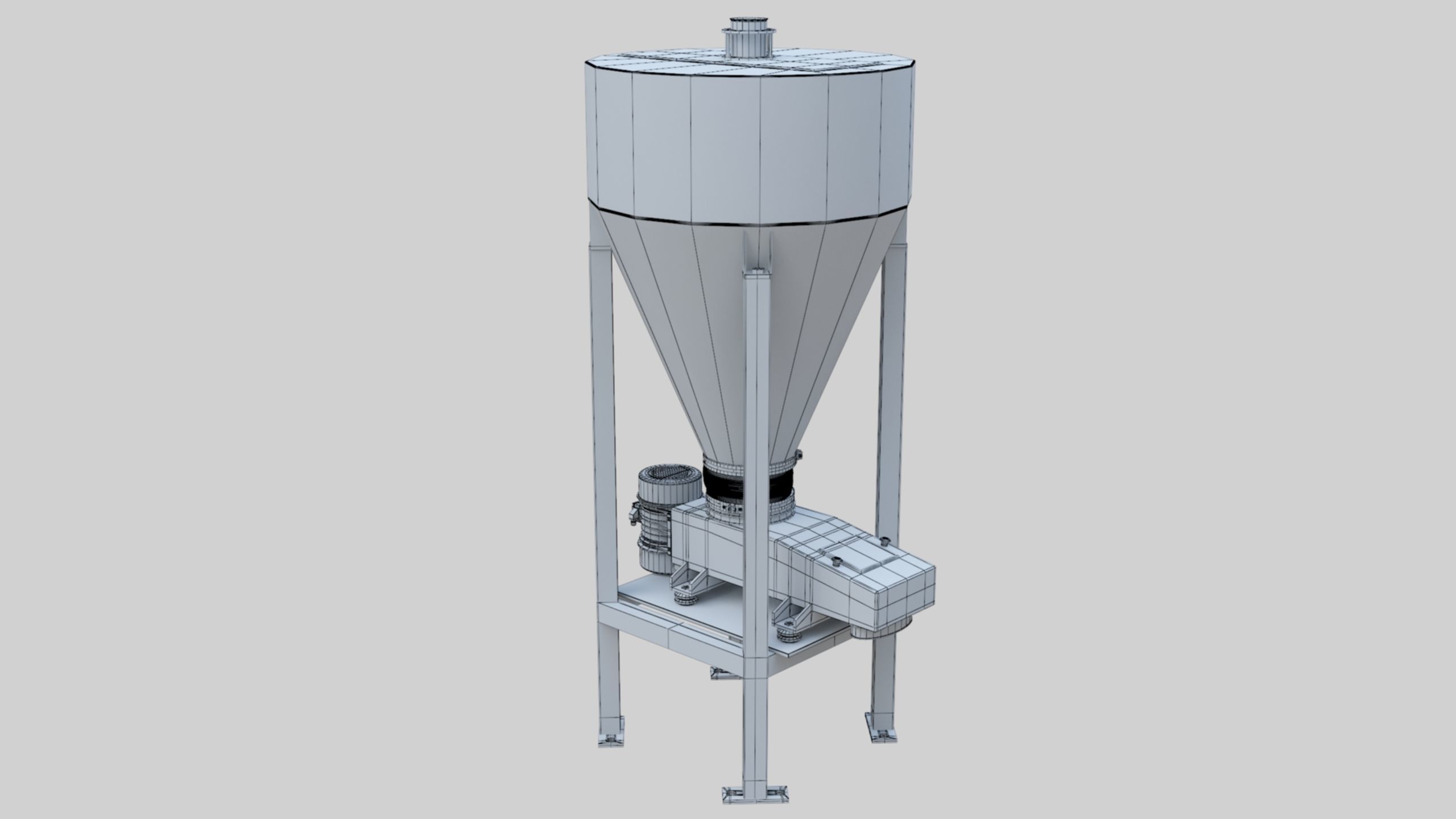 Vibro Feeder - Wheat Grain Flour Milling Machine Low-poly 3D model_42