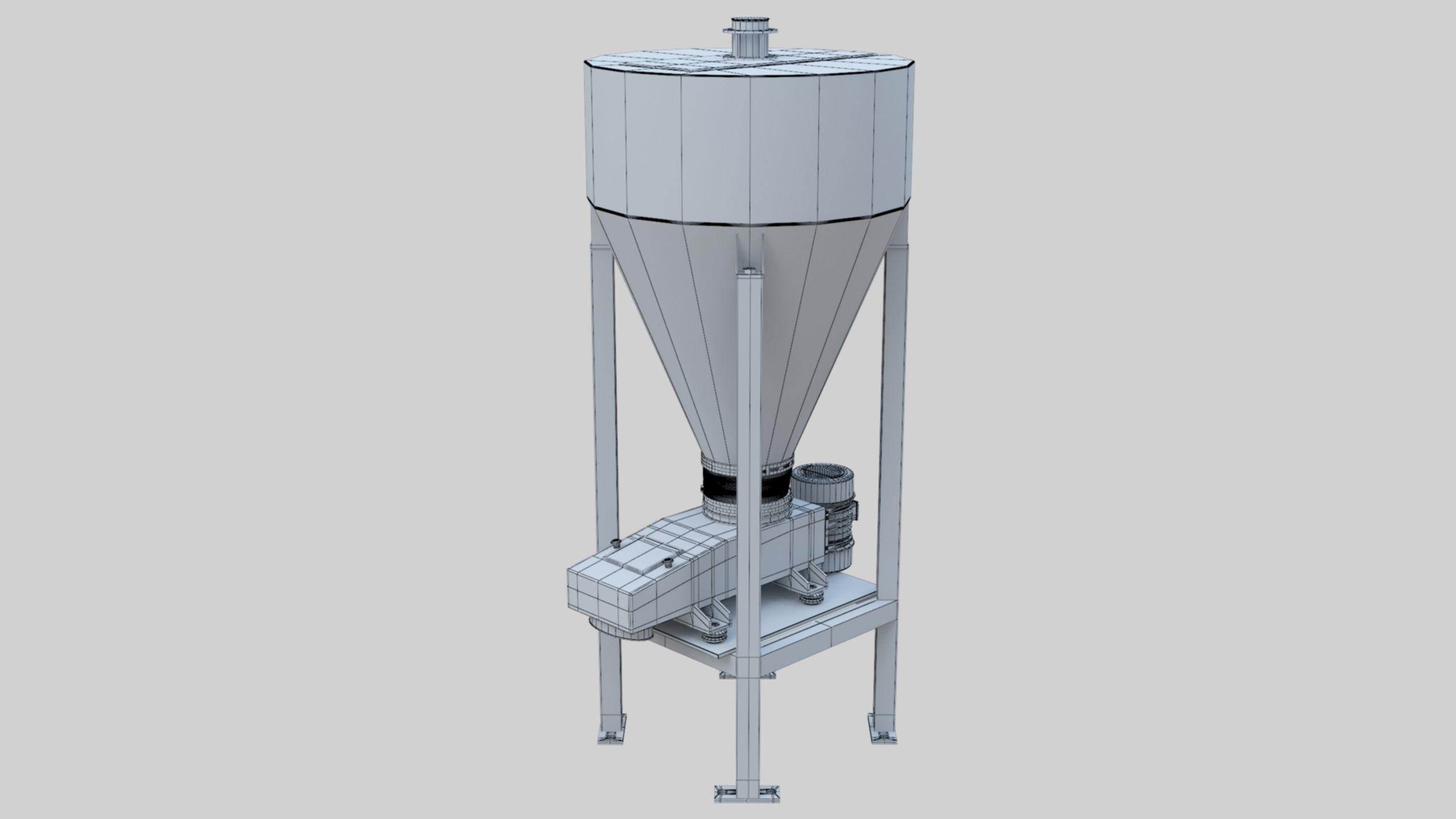 Vibro Feeder - Wheat Grain Flour Milling Machine Low-poly 3D model_35