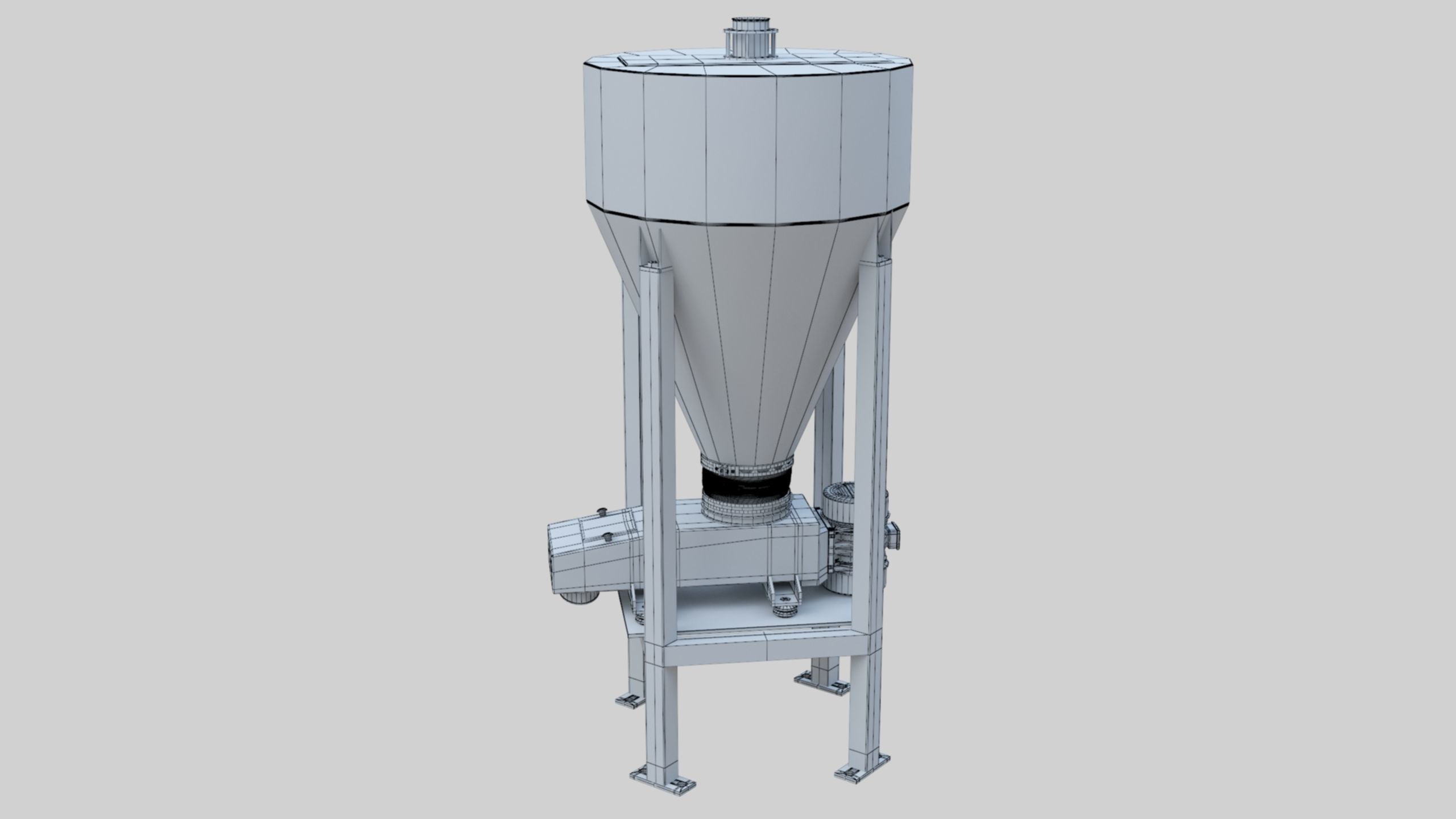 Vibro Feeder - Wheat Grain Flour Milling Machine Low-poly 3D model_14