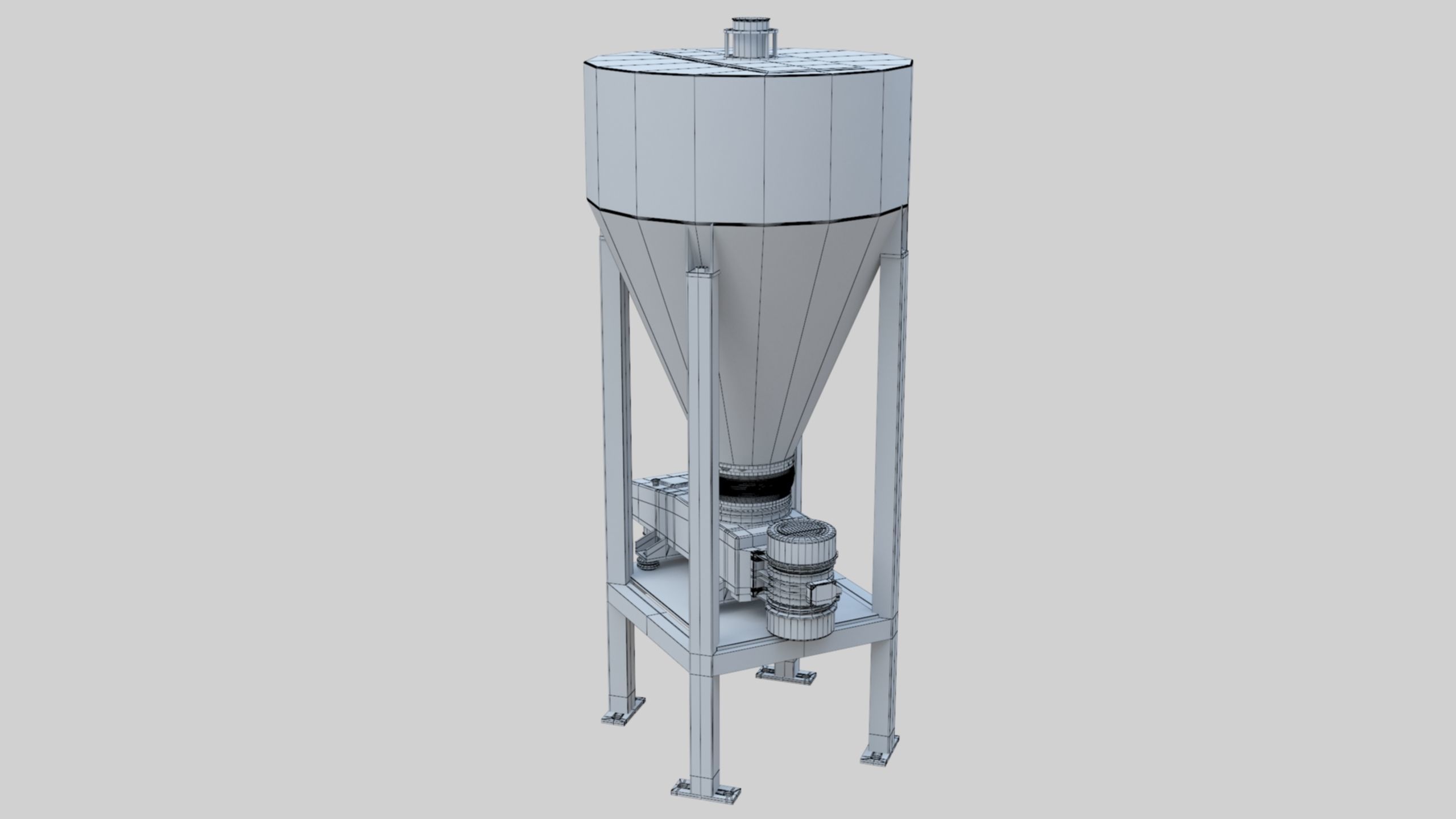 Vibro Feeder - Wheat Grain Flour Milling Machine Low-poly 3D model_46