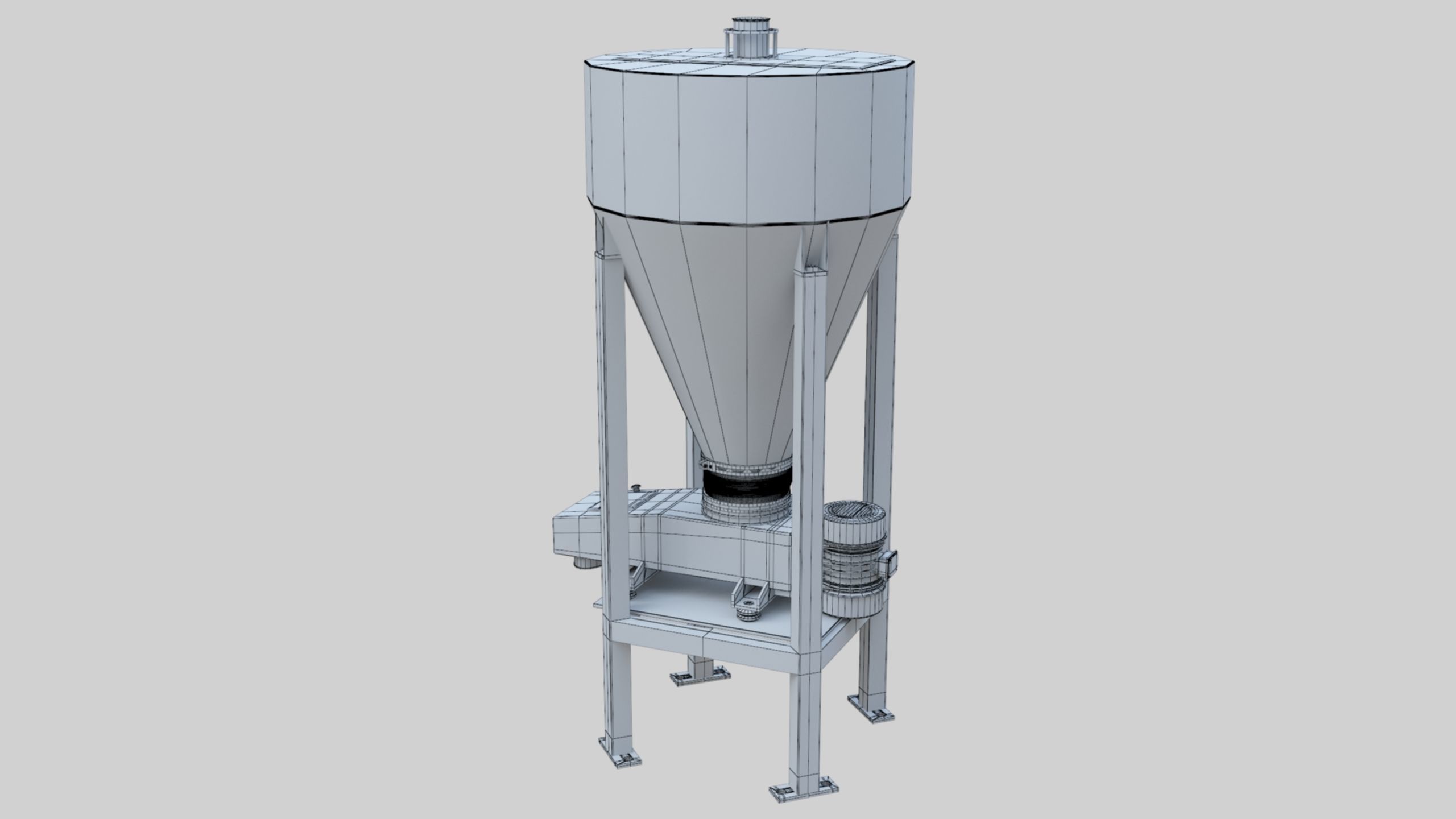 Vibro Feeder - Wheat Grain Flour Milling Machine Low-poly 3D model_16