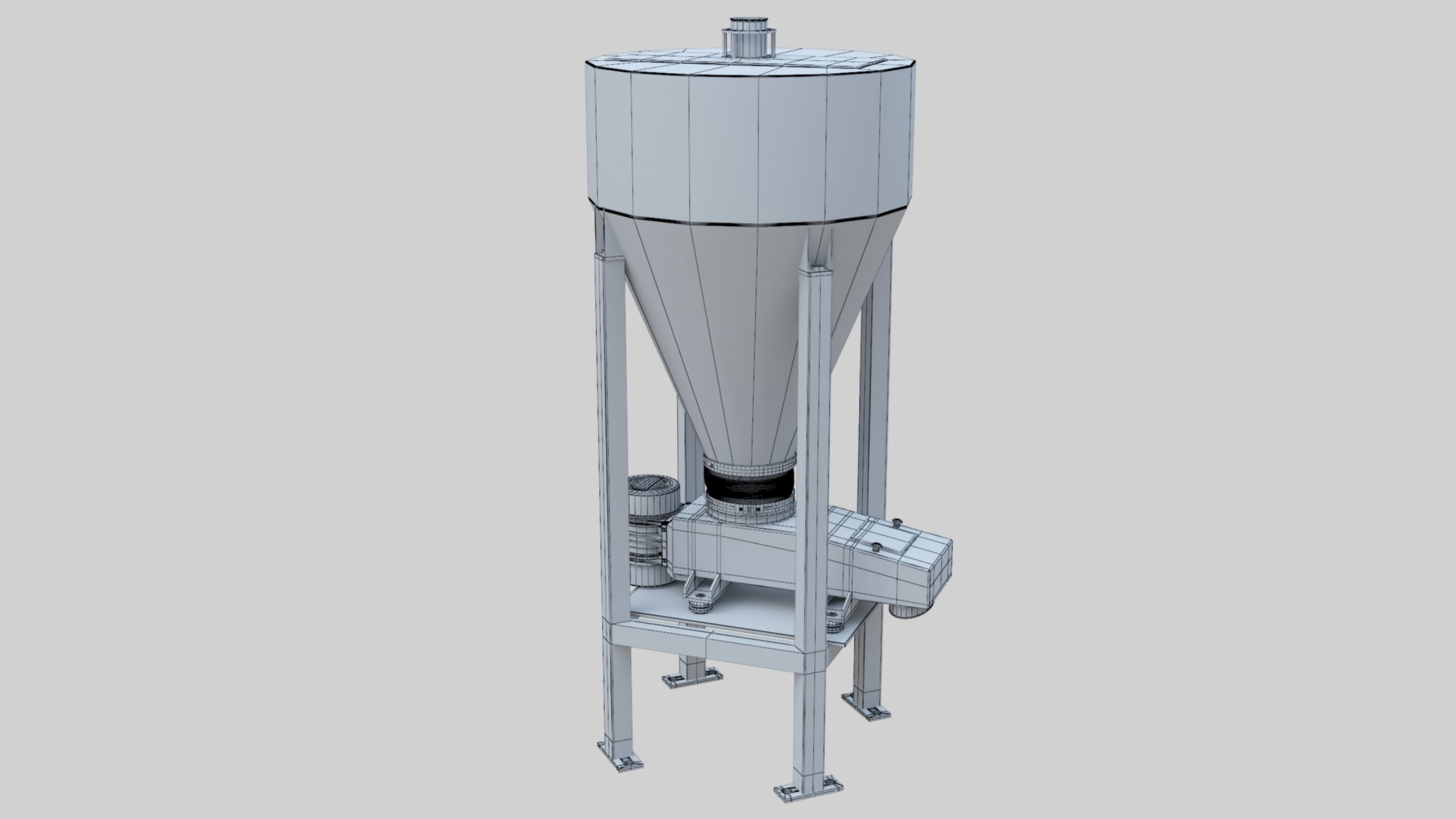 Vibro Feeder - Wheat Grain Flour Milling Machine Low-poly 3D model_13