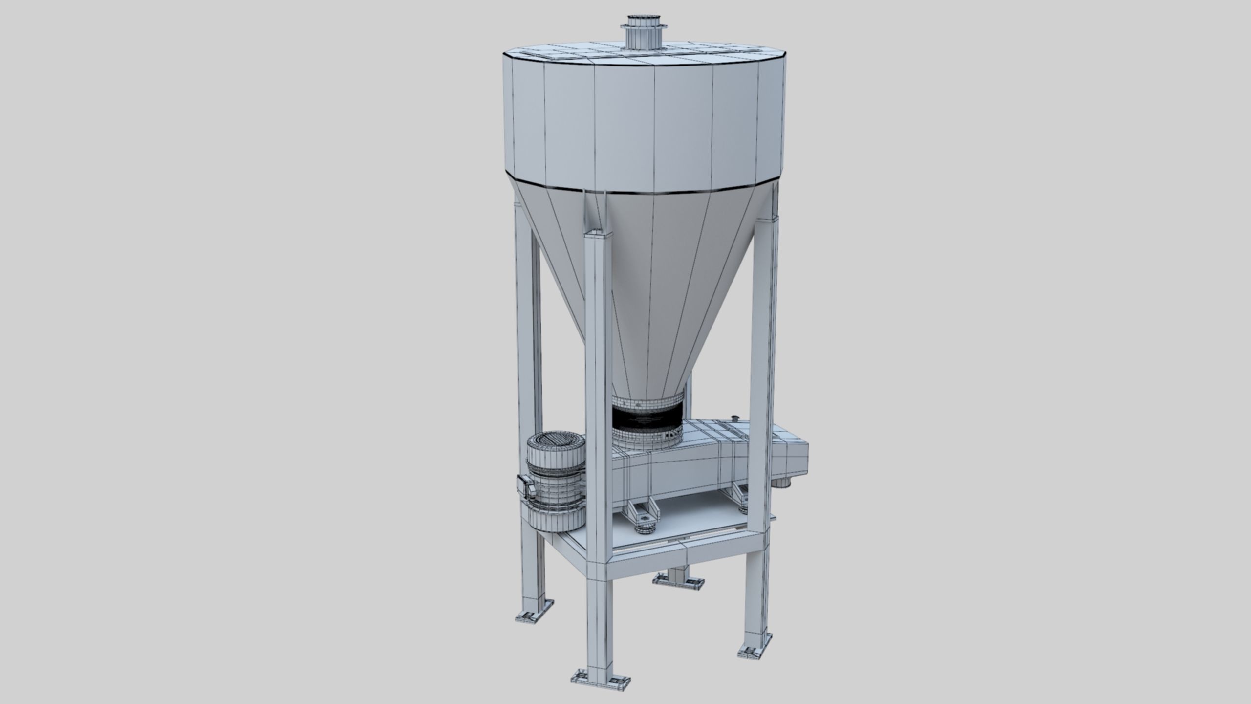 Vibro Feeder - Wheat Grain Flour Milling Machine Low-poly 3D model_49