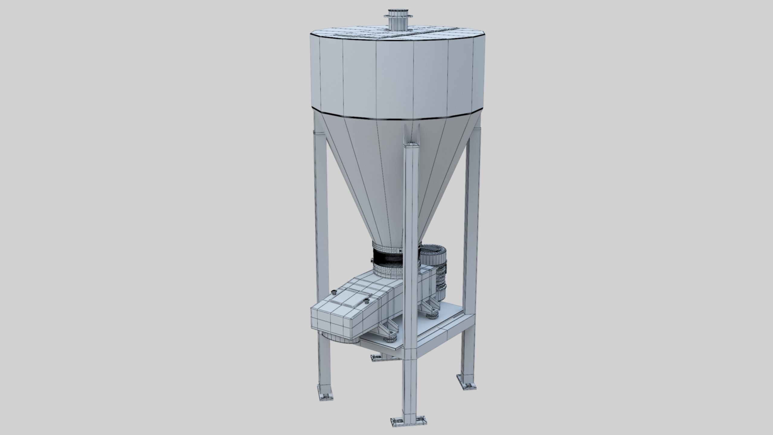 Vibro Feeder - Wheat Grain Flour Milling Machine Low-poly 3D model_37