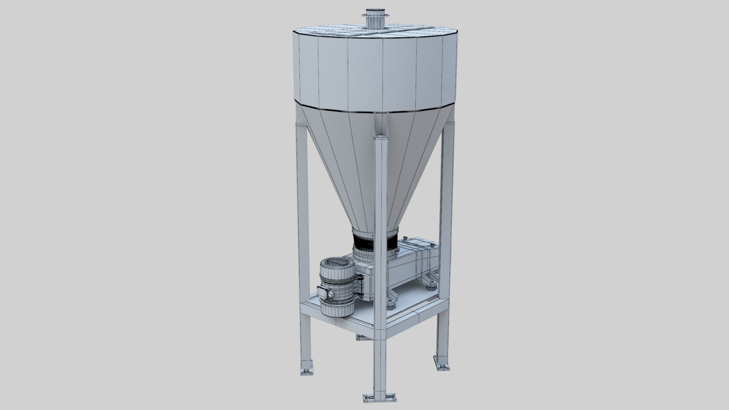 Vibro Feeder - Wheat Grain Flour Milling Machine Low-poly 3D model_12