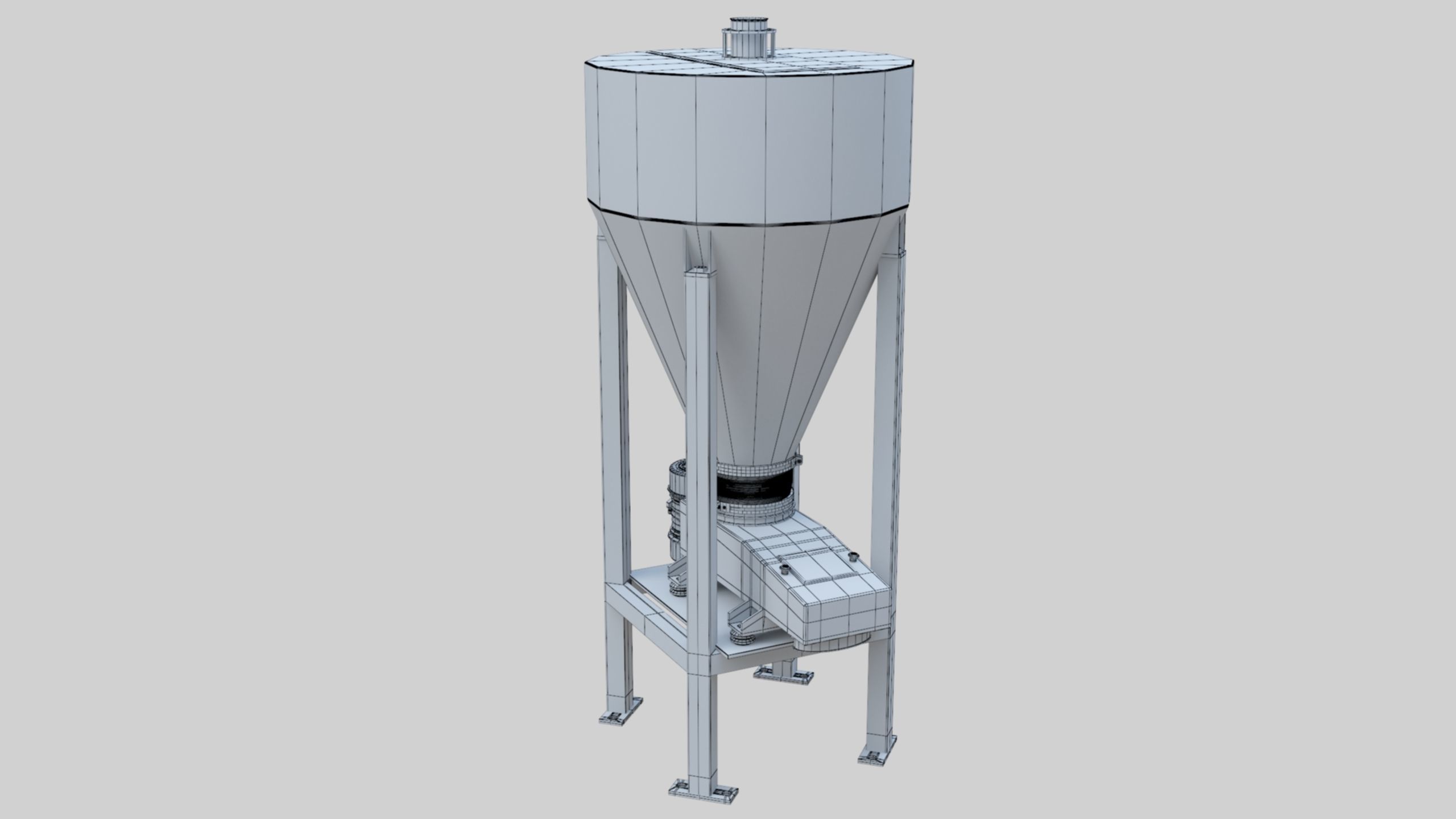Vibro Feeder - Wheat Grain Flour Milling Machine Low-poly 3D model_11