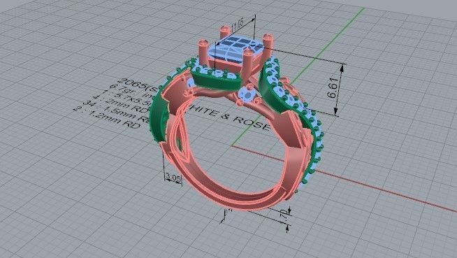Round Halo Twisted ring 2065 3D print model 3D print model_5