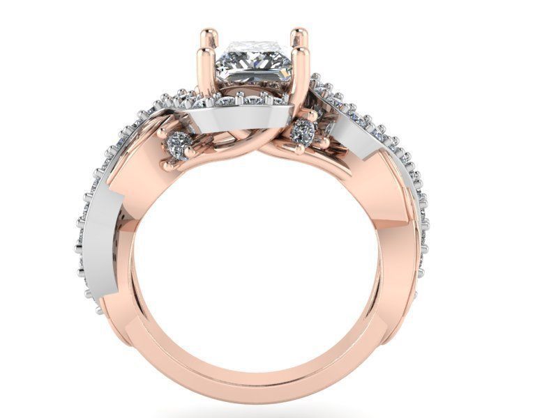 Round Halo Twisted ring 2065 3D print model 3D print model_1