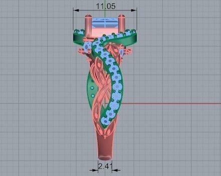 Round Halo Twisted ring 2065 3D print model 3D print model_7