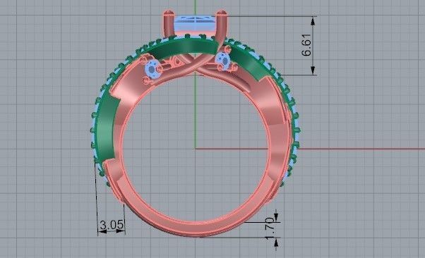 Round Halo Twisted ring 2065 3D print model 3D print model_6