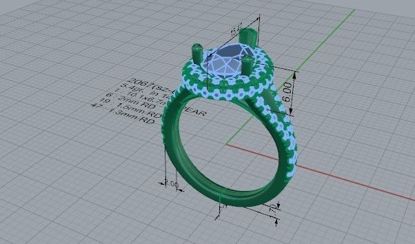 Tear Diamond ring 2067 3D print model 3D print model_5