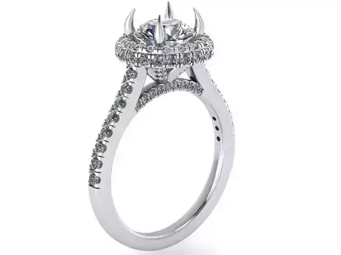 Round Cluster ring 2068 3D print model 