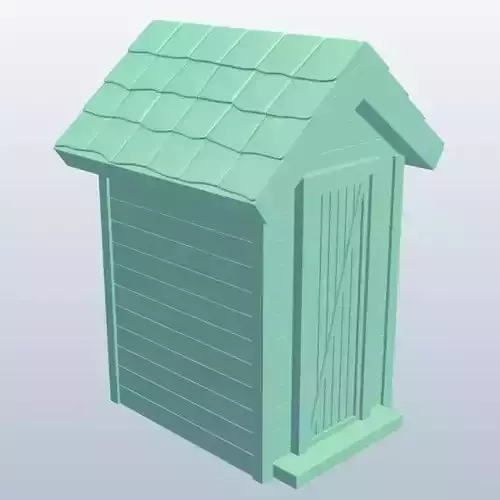 Wooden Outhouse V2 Low-poly 3D model