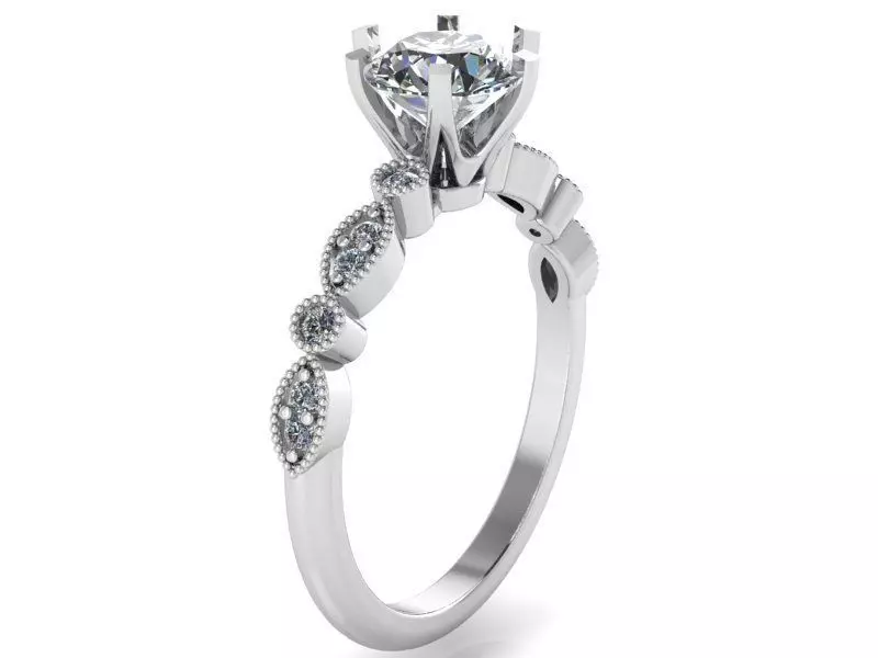 Peg Head Diamond ring 2073 3D print model  3D print model_0