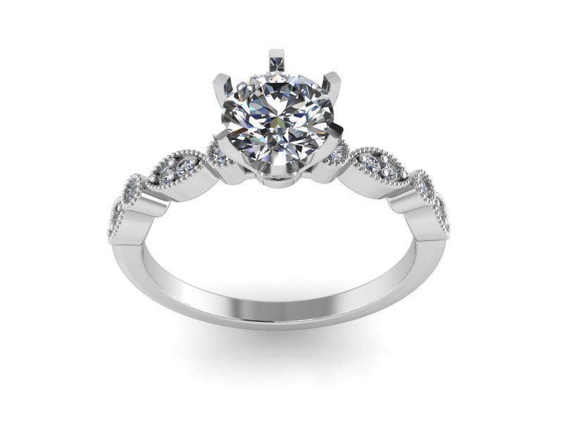 Peg Head Diamond ring 2073 3D print model  3D print model_2