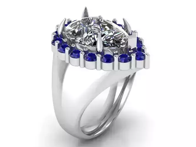Sapphire and Emerald Ring 2075  3D print model