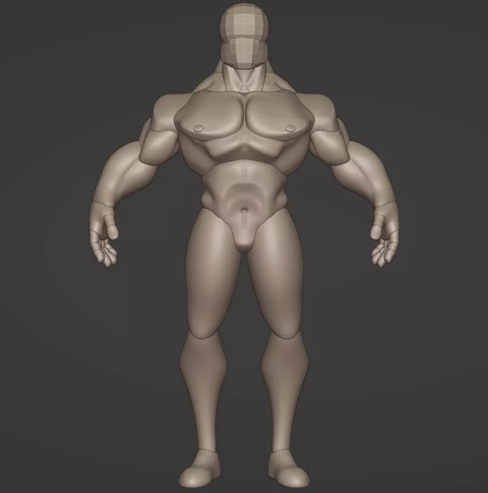 Stylized Superhero Block out 3D model_0