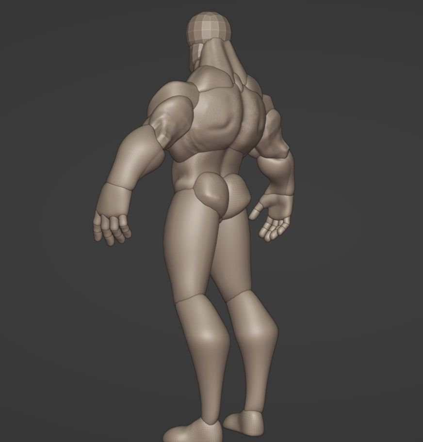 Stylized Superhero Block out 3D model_2