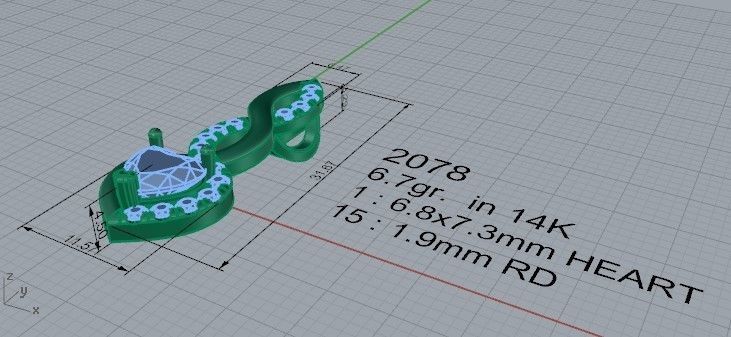 Heart Textured Pendant 2078 3D print model  3D print model_5