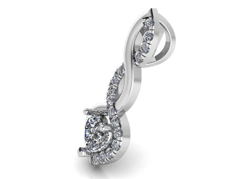 Heart Textured Pendant 2078 3D print model  3D print model_2