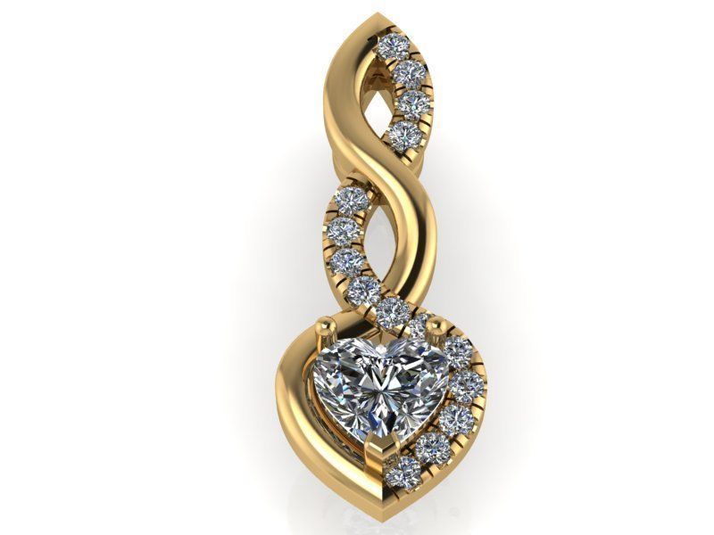 Heart Textured Pendant 2078 3D print model  3D print model_1