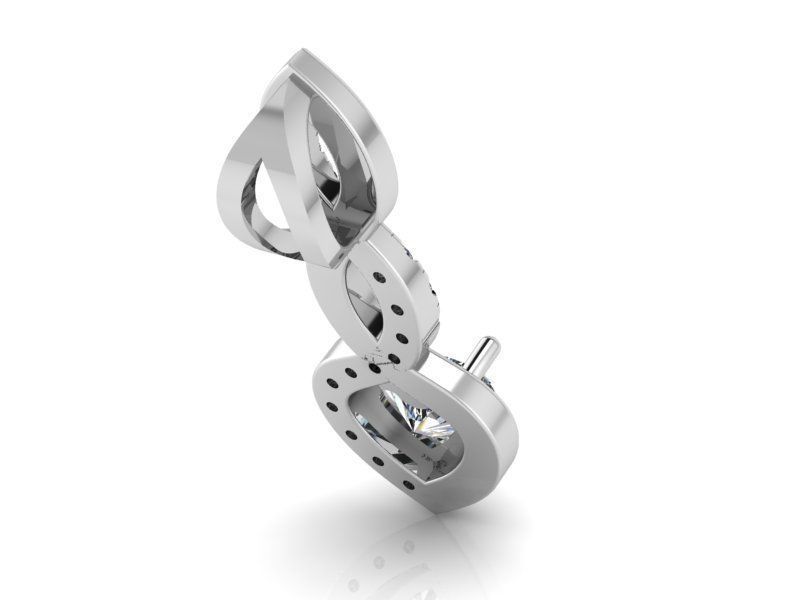 Heart Textured Pendant 2078 3D print model  3D print model_3