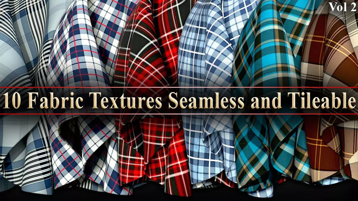 10 Fabric Textures Seamless and Tileable Vol 2 Low-poly 3D model_0