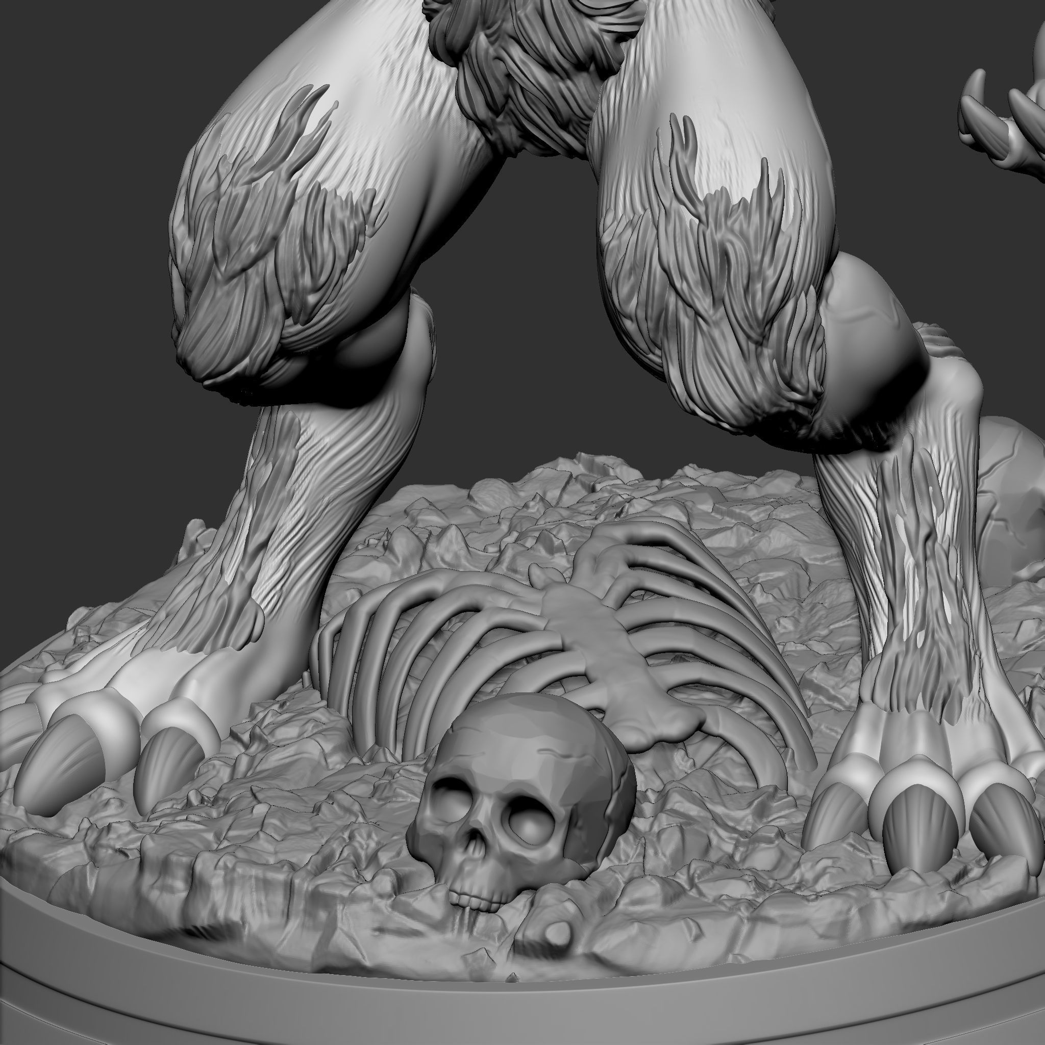 WEREWOLF statue 3D print model_3