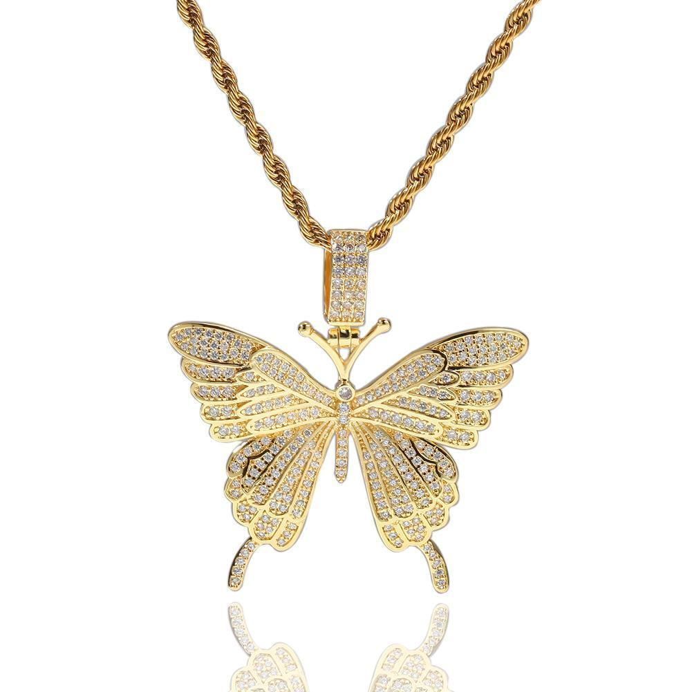 Iced Butterfly Pendant Charm HIP HOP 3D print model_7