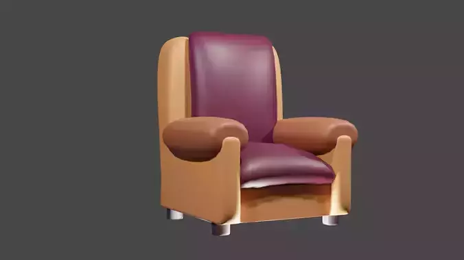 Free couch for game Free low-poly 3D model