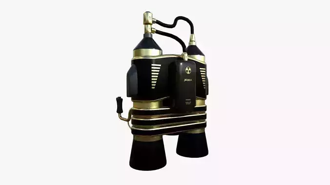 Jetpack E02 Golden Black - SciFi Character Design Low-poly 3D model