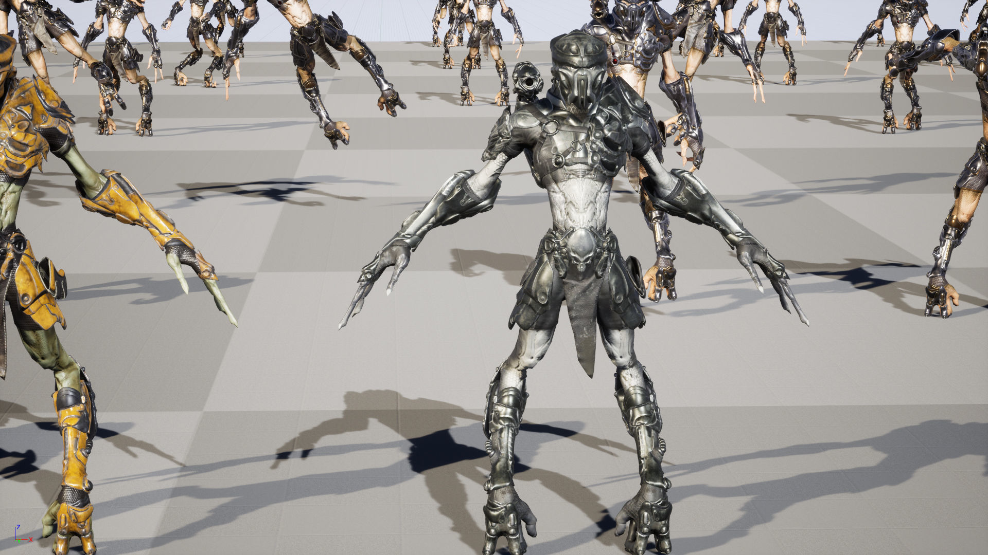 AlienHunter humanoid creature Low-poly 3D model_39