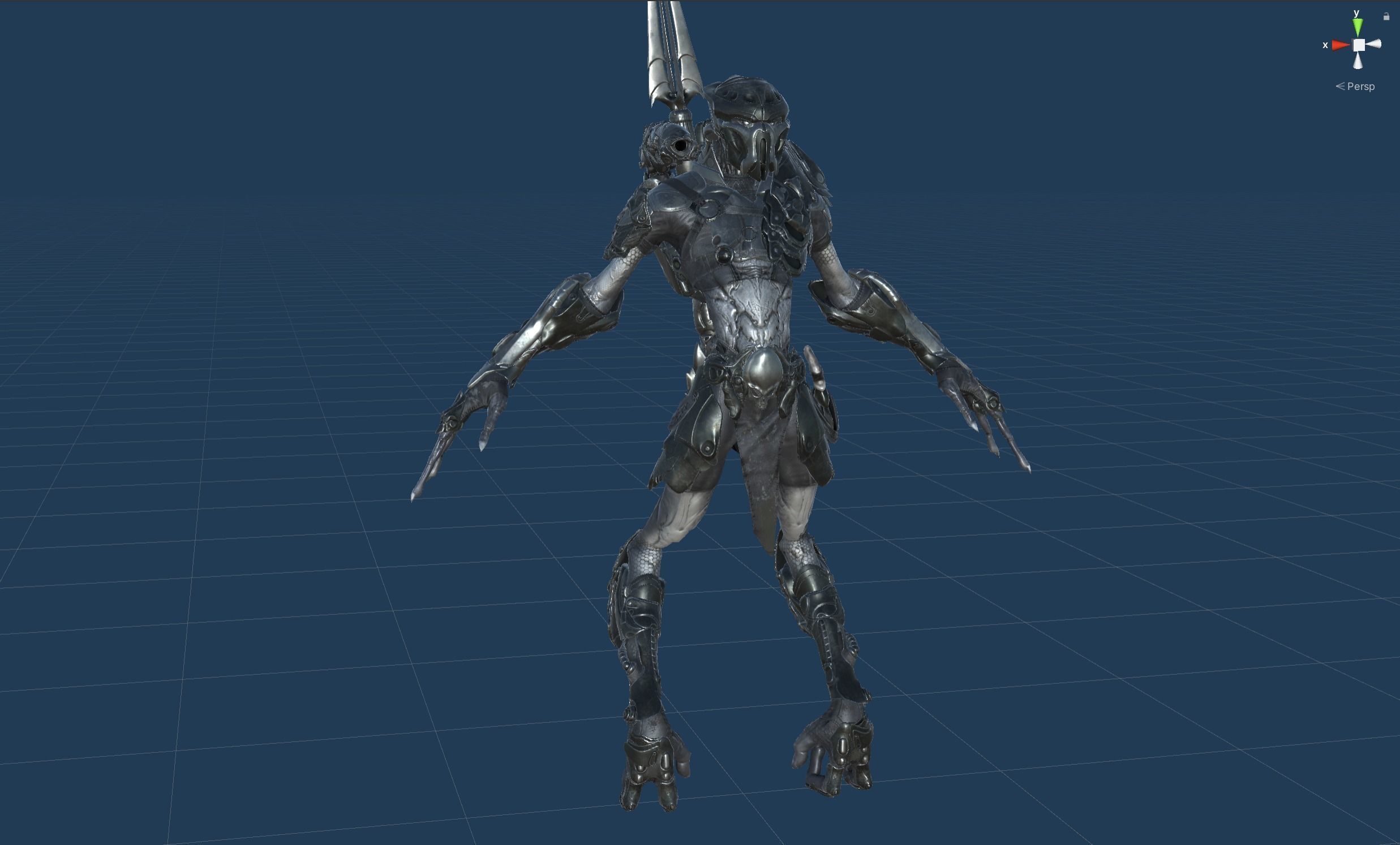 AlienHunter humanoid creature Low-poly 3D model_35
