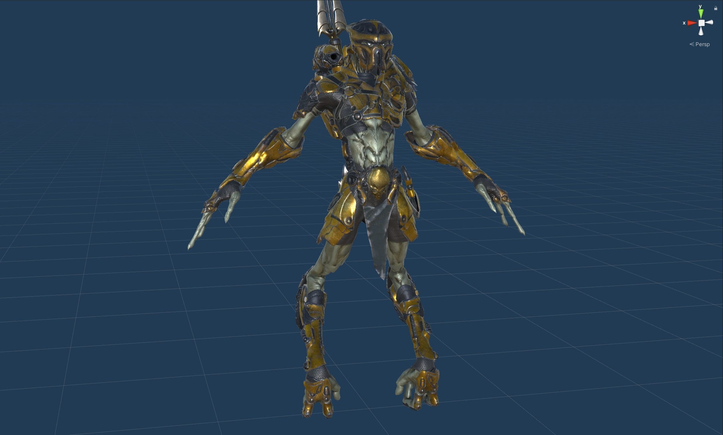 AlienHunter humanoid creature Low-poly 3D model_33