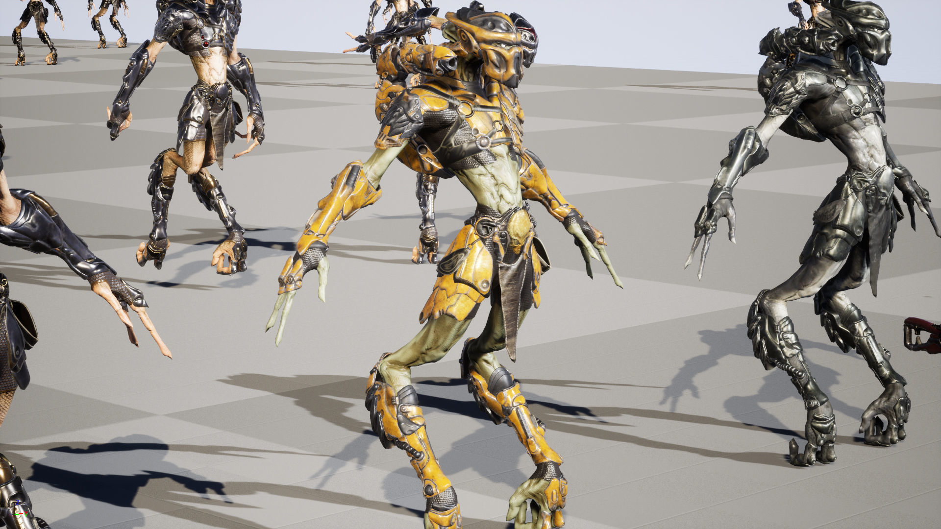 AlienHunter humanoid creature Low-poly 3D model_34