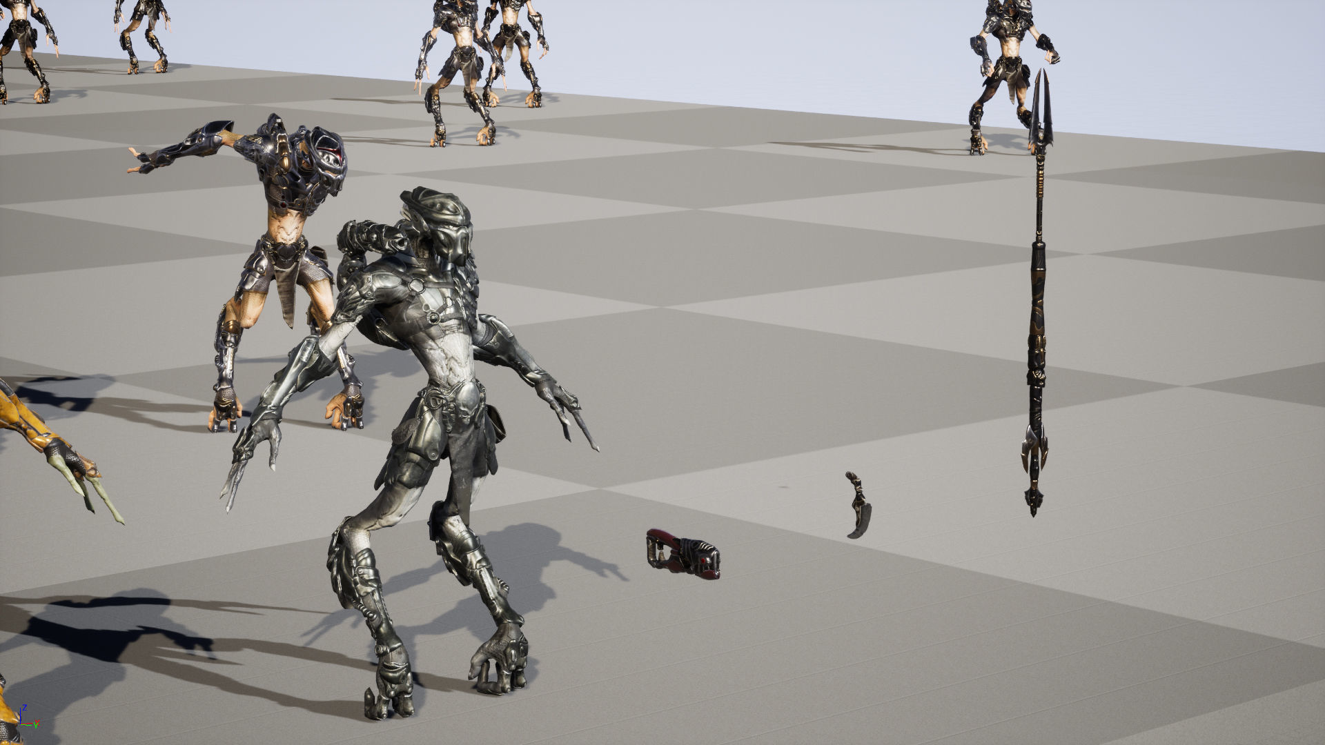 AlienHunter humanoid creature Low-poly 3D model_37