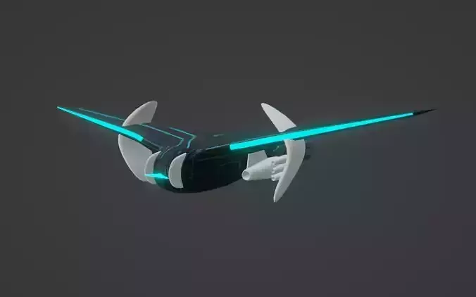 3d alian aircraft  Low-poly 3D model