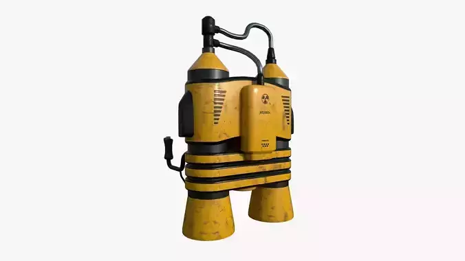 Jetpack E03 Yellow Black - SciFi Character Design Low-poly 3D model
